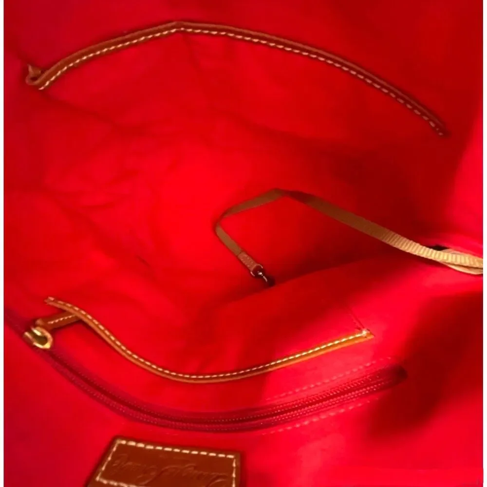 Dooney & Bourke Pebble Grain Medium Tassel Tote Handbag Pink Leather